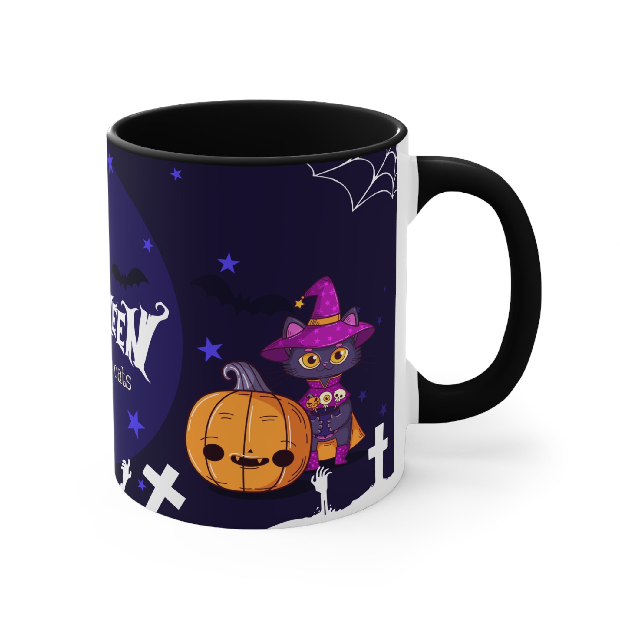 Happy Halloween with Witch's Cats | Colorful Accent Mugs